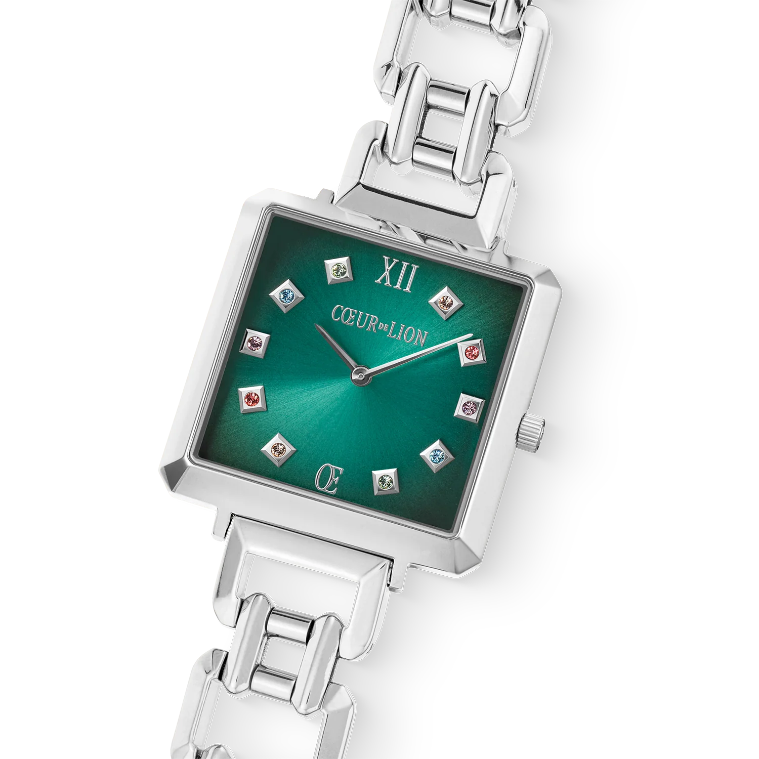 Montre Iconic Cube Turquoise Glaze Statement argent - Image 2