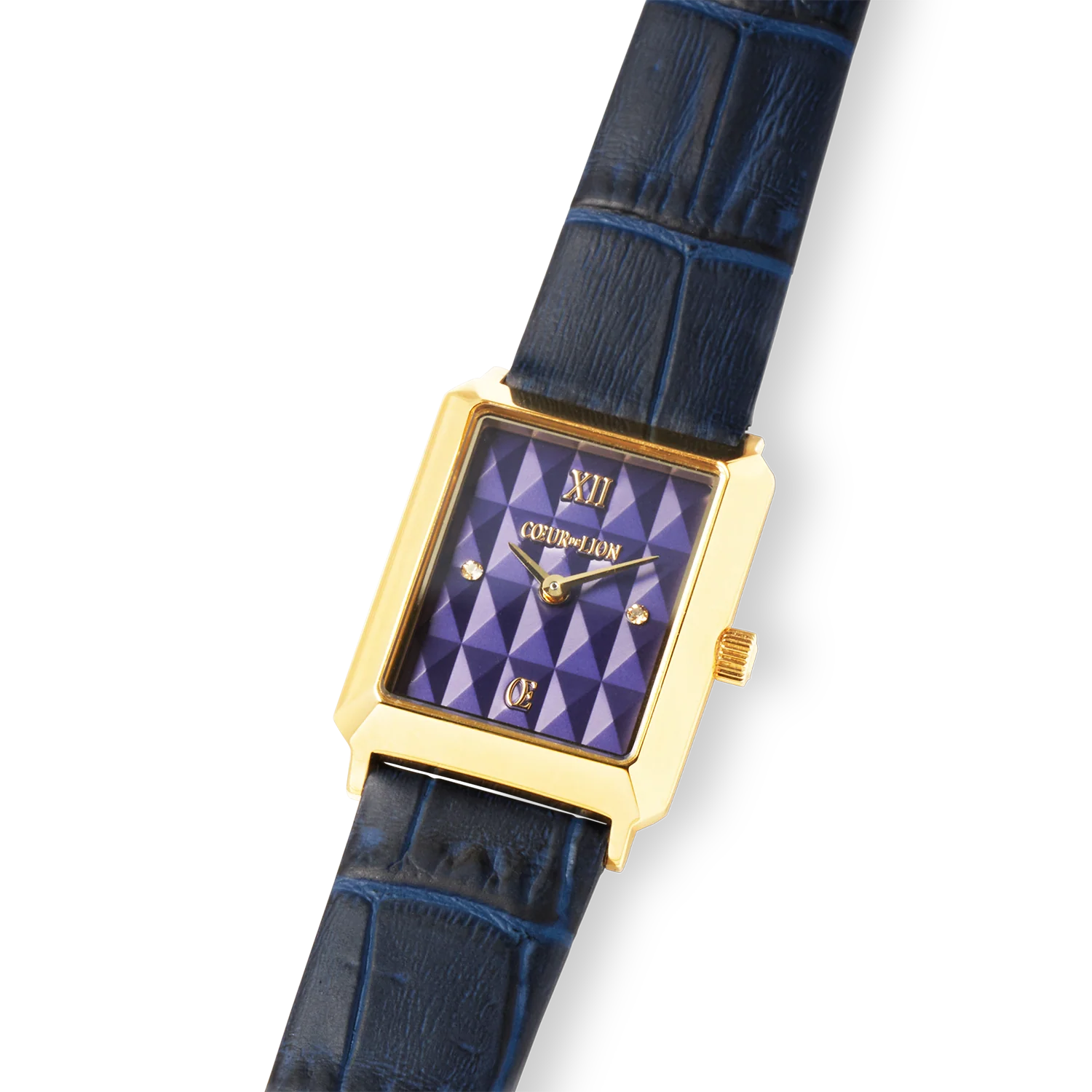 Montre Iconic Spikes Bracelet Cuir Midnight Blue Or - Image 2