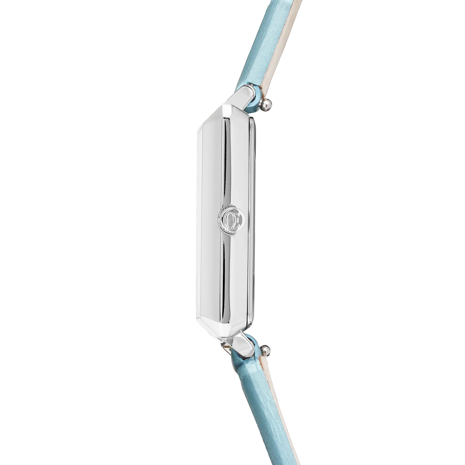 Montre Iconic Spikes Sky Blue Argent Bracelet Cuir bleu clair - Image 4