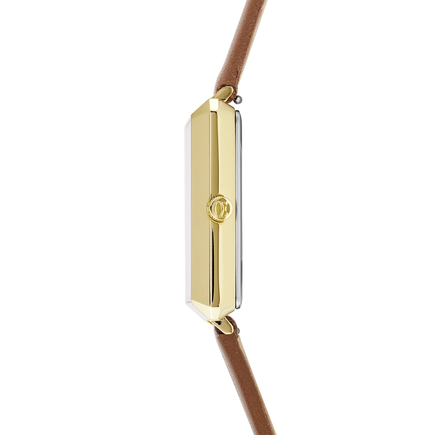 Montre Iconic Square Gold White Sunray Bracelet Cuir Classy Brun - Image 4