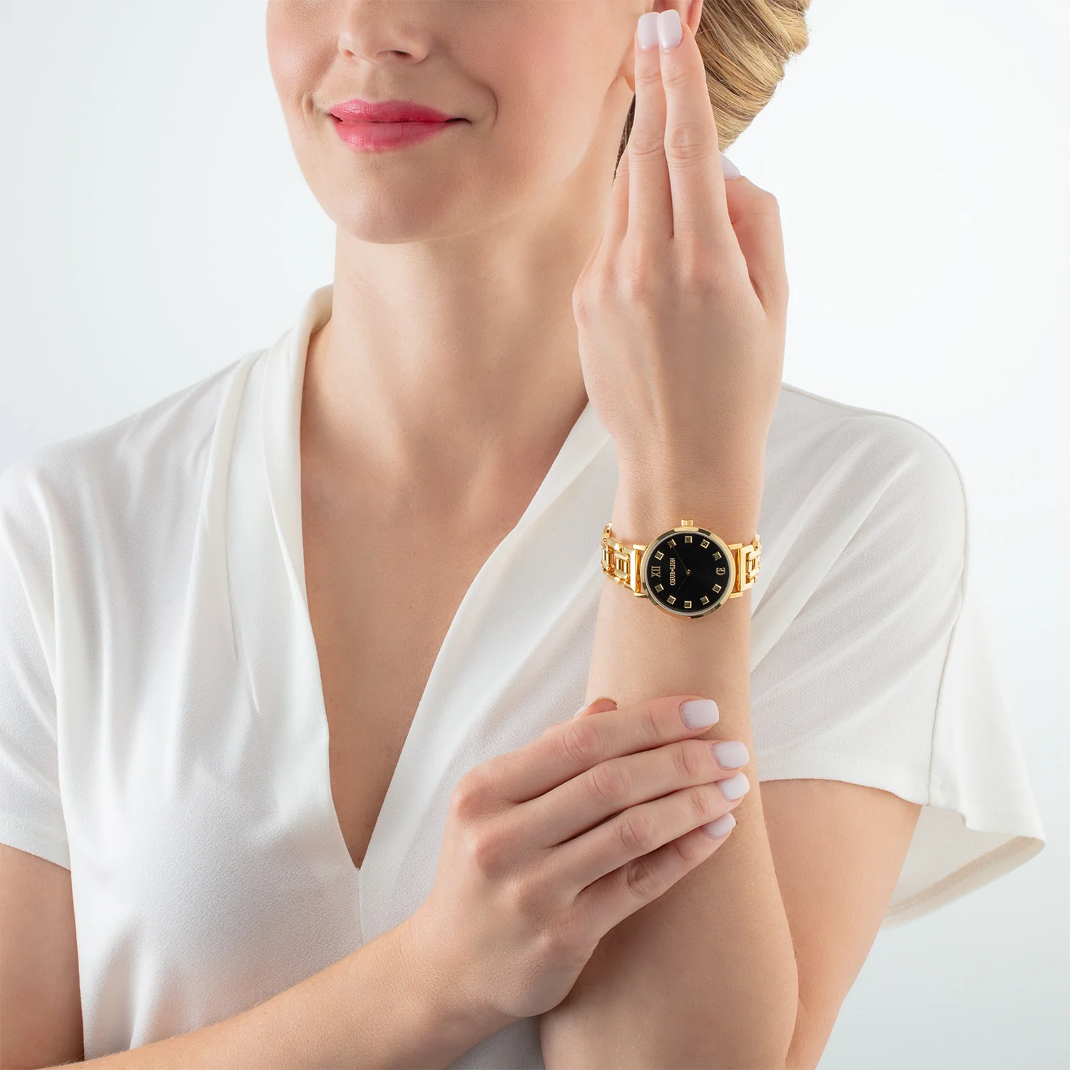 Montre Ronde Brilliant Glamourous Black Statement Gold - Image 3