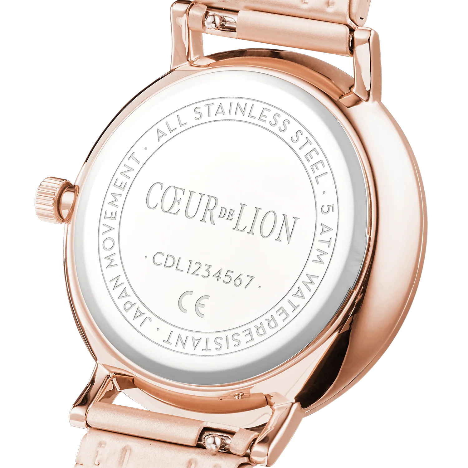 Montre ronde Brilliant White Bracelet Cuir Mauve - Image 4