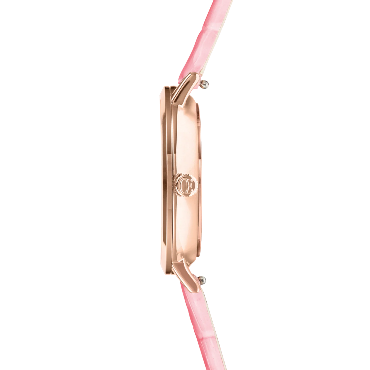 Montre Ronde Pastel Lovers Or Rose Bracelet Cuir Rose - Image 4