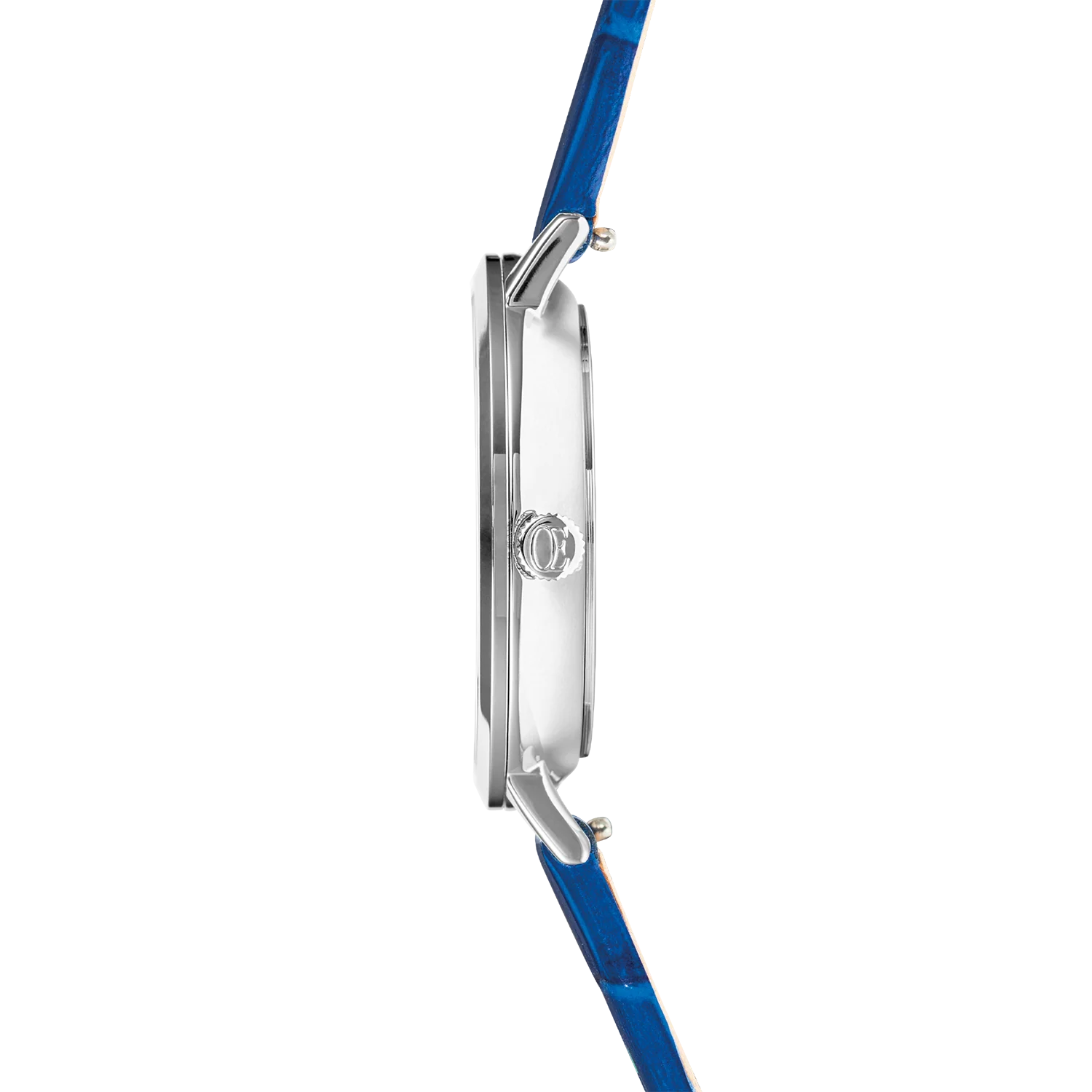 Montre Ronde Sparkling Sunray Bracelet Cuir Royal Blue - Image 4