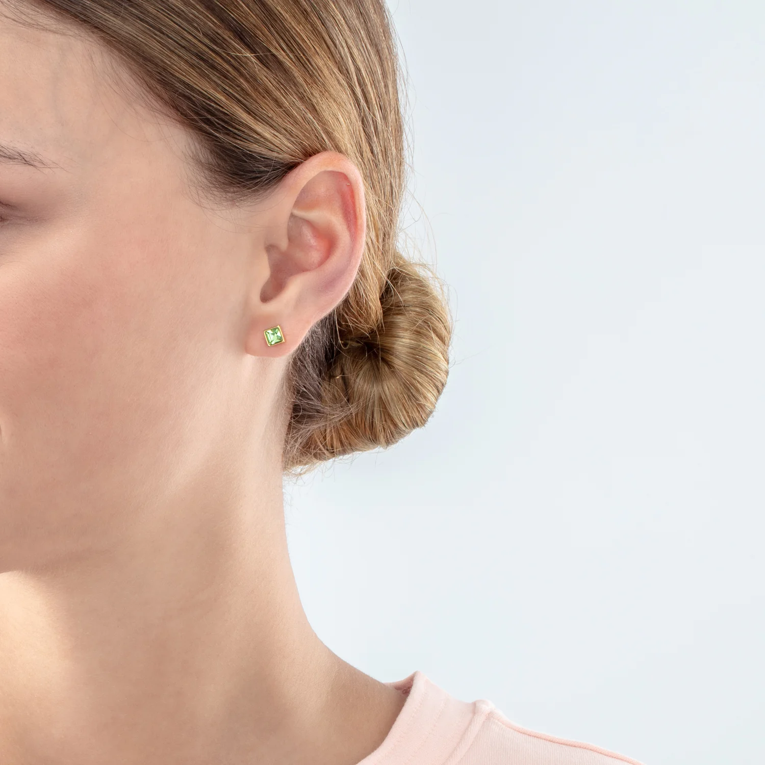 Petites boucles d'oreilles Brilliant Square or vert - Image 3