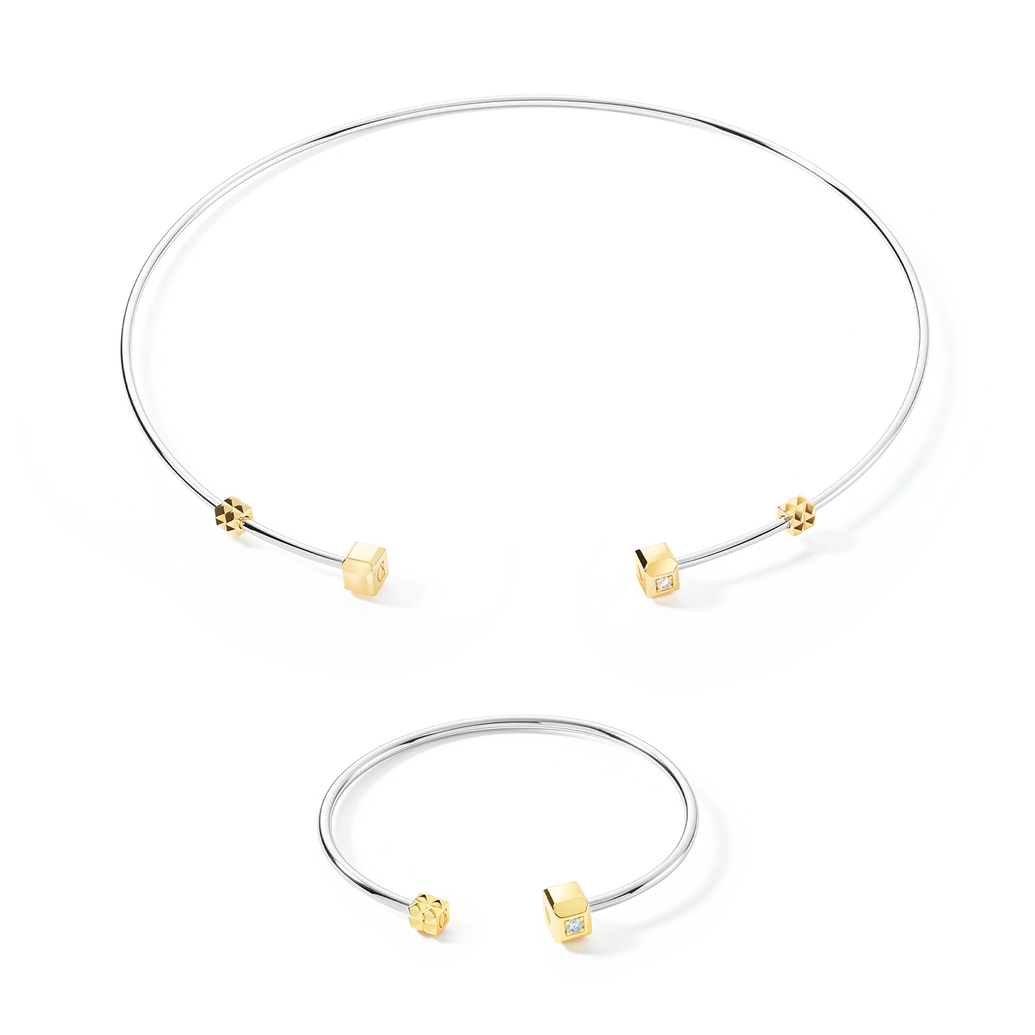 STATEMENT Collection bracelet rigide ouvert 19 cm bicolore - Image 3