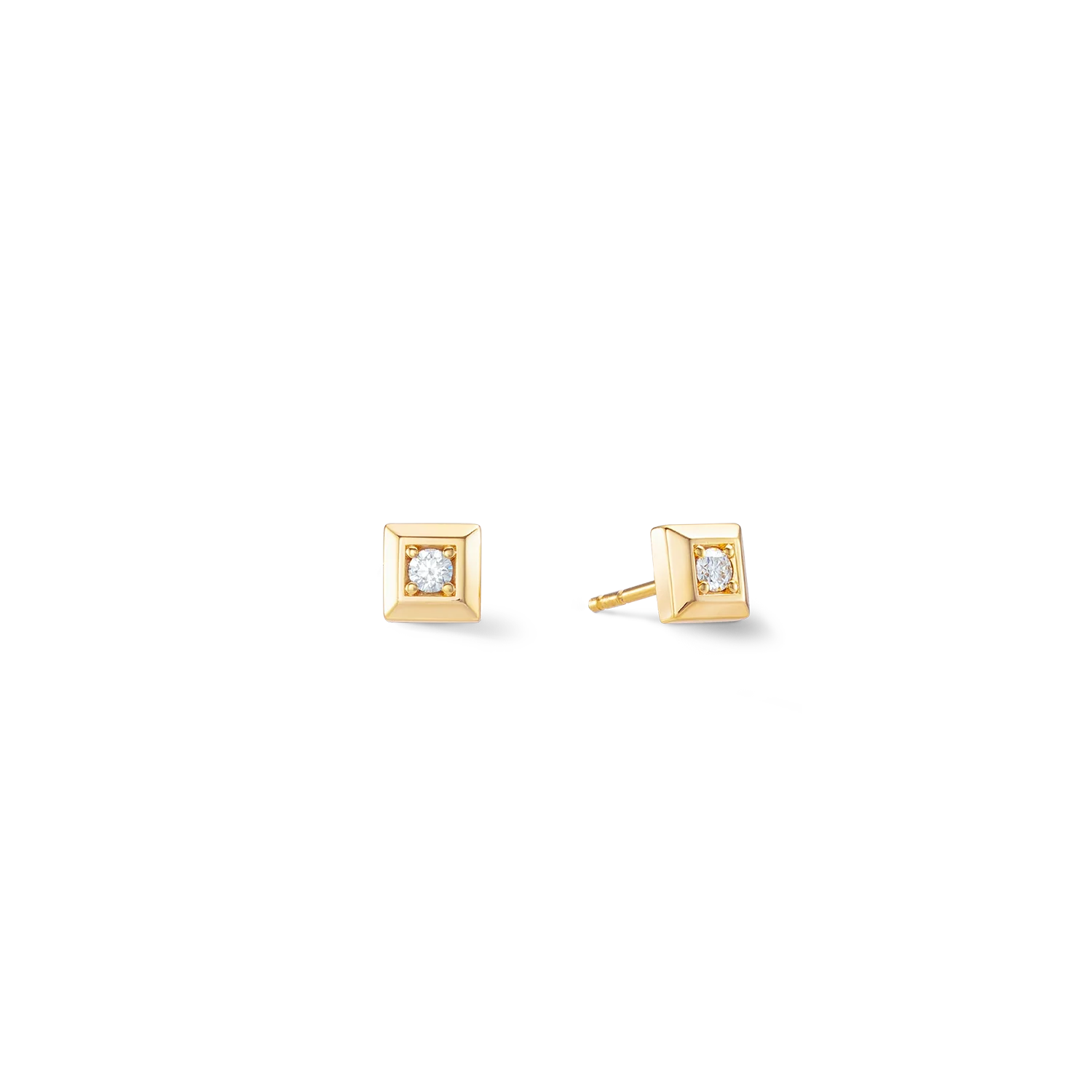 STATEMENT Collection Sparkling Square boucles d'oreilles 6 mm or