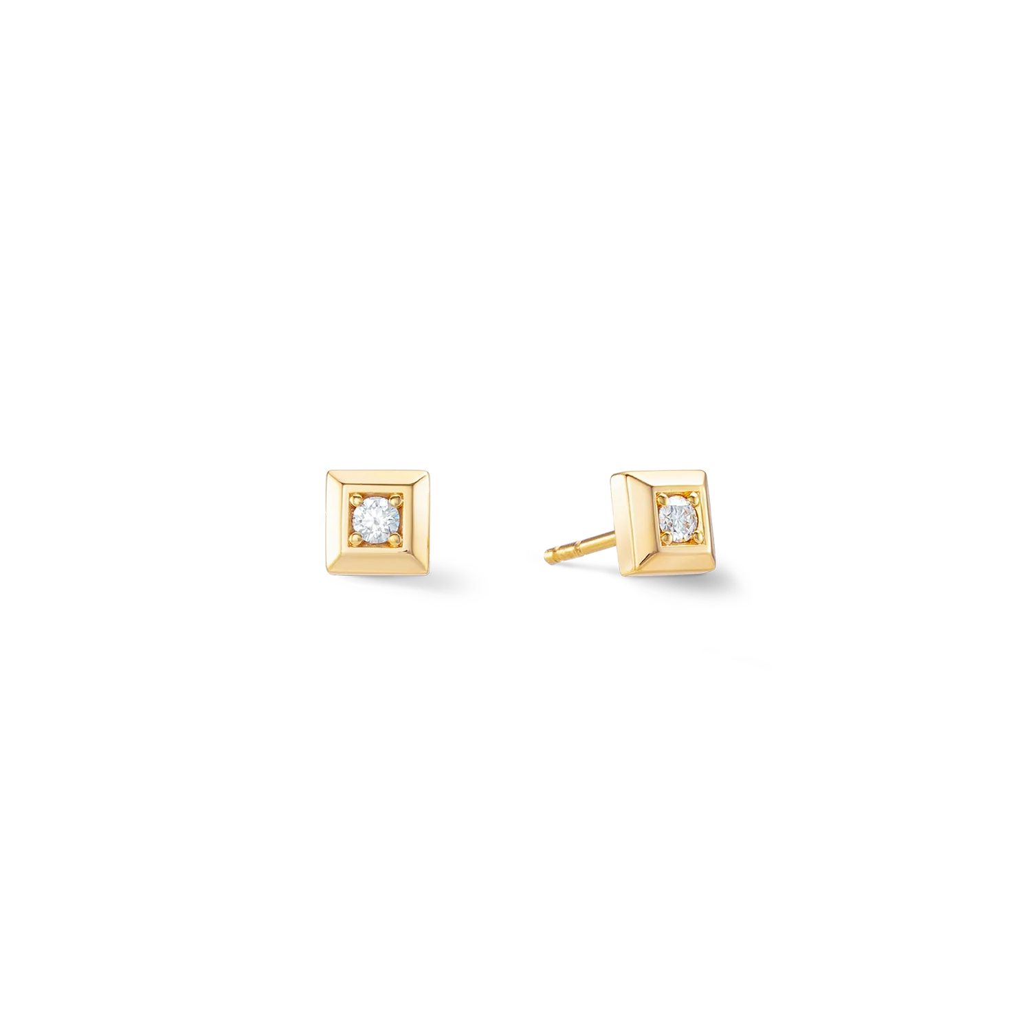 STATEMENT Collection Sparkling Square boucles d'oreilles 6 mm or - Image 2