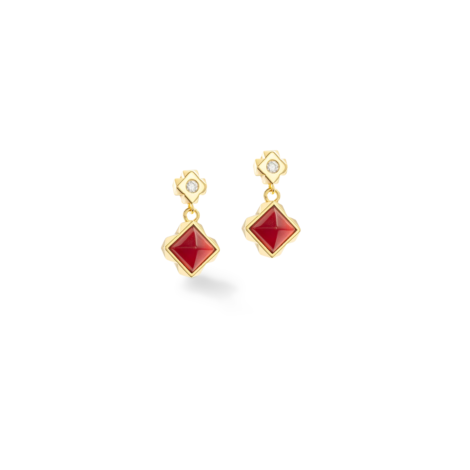 STATION Collection clous d'oreilles or-rouge - Image 2