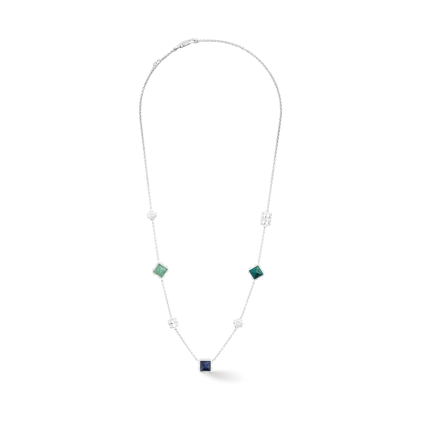 STATION Collection collier argent-bleu