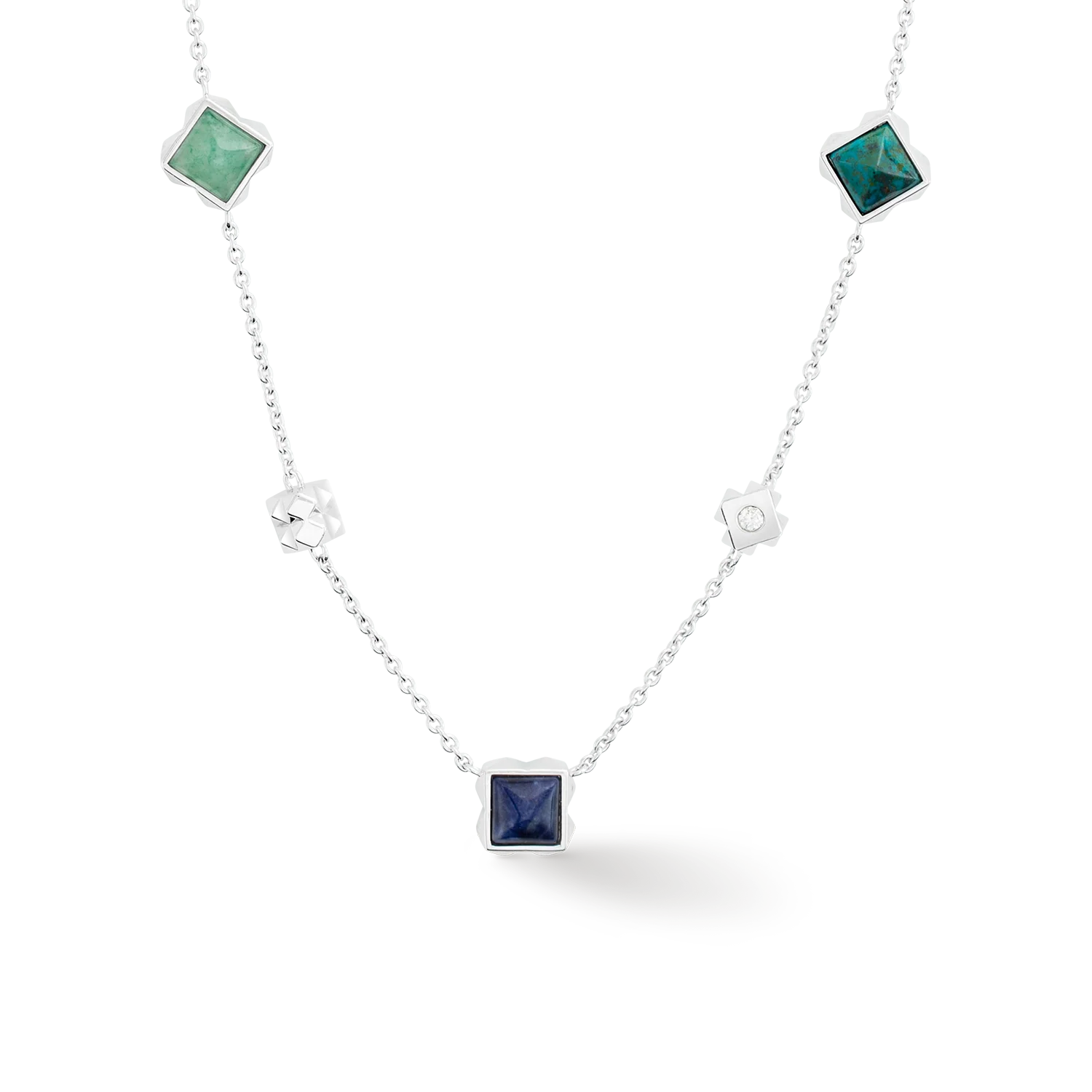STATION Collection collier argent-bleu - Image 2
