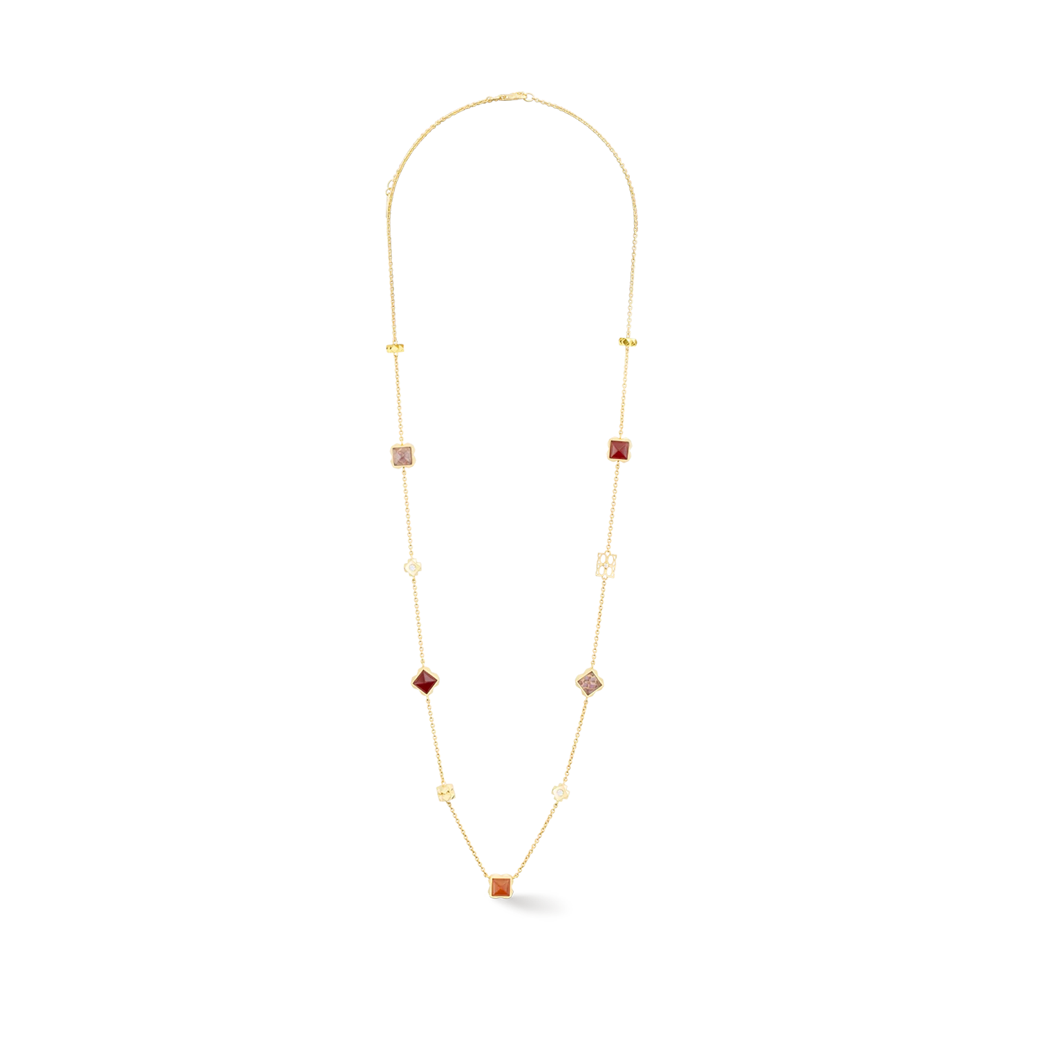 STATION Collection collier long or-rouge