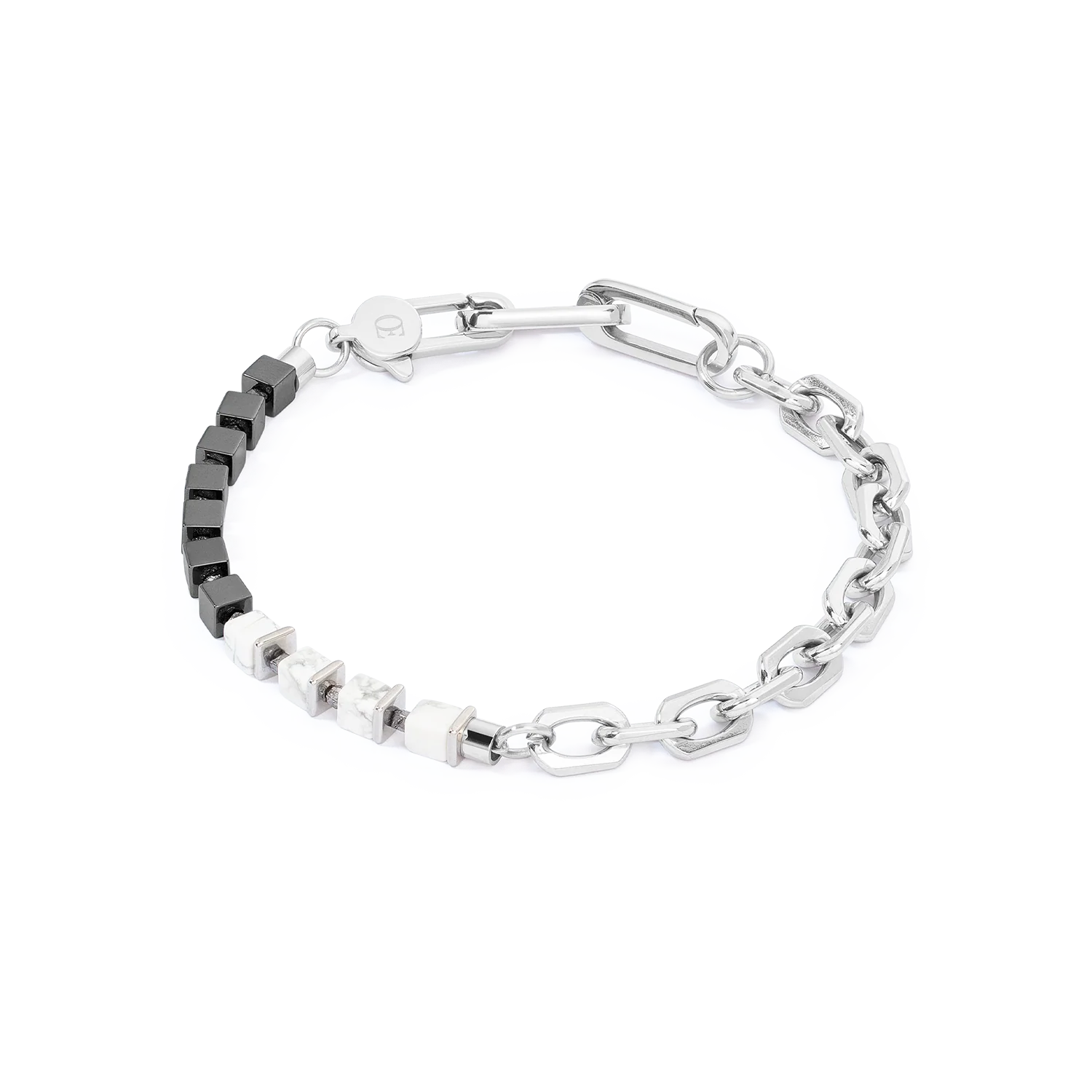 Unisex bracelet Fusion link chain blanc
