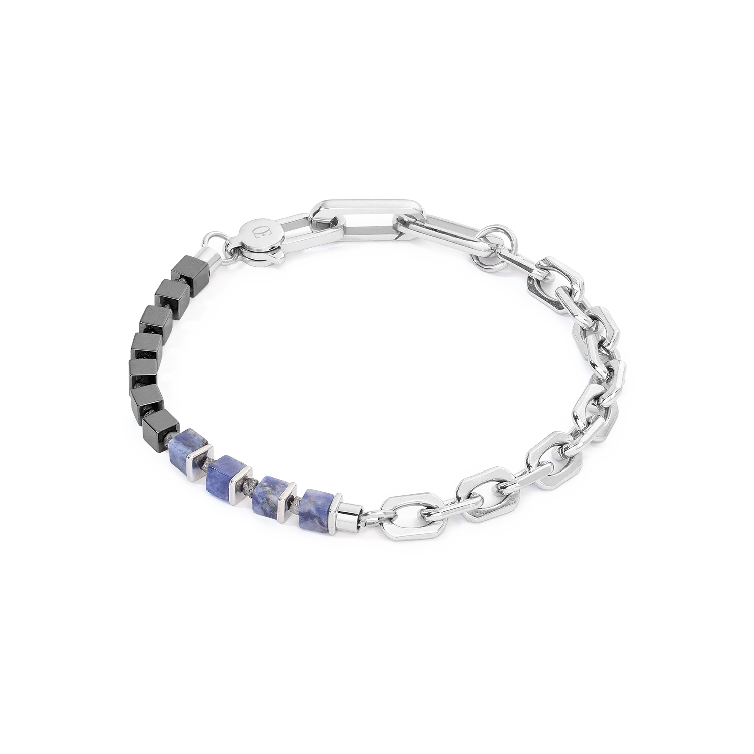 Unisex bracelet Fusion link chain bleu