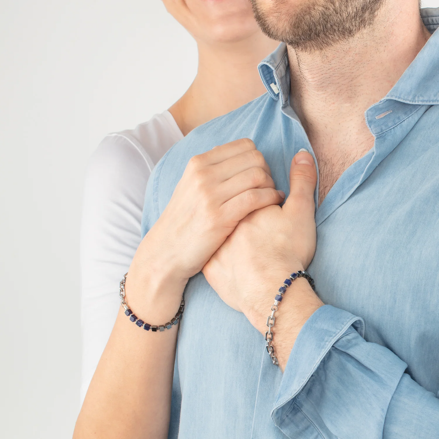Unisex bracelet Fusion link chain bleu - Image 3