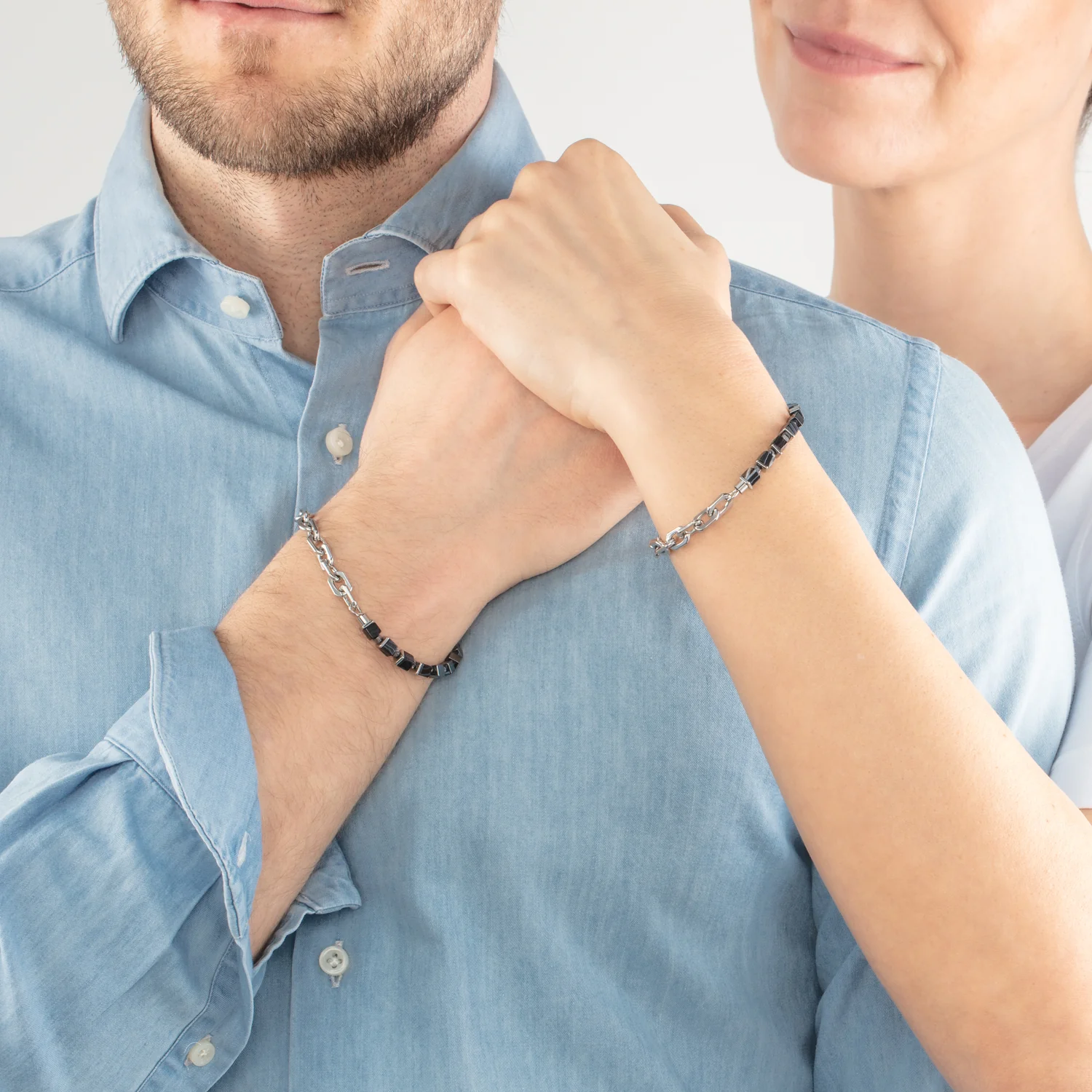 Unisex bracelet Fusion link chain noir - Image 3