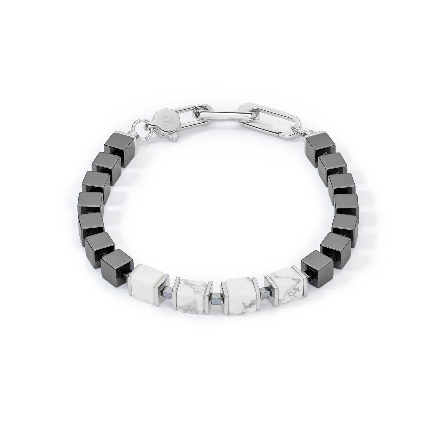 Unisex bracelet precious cubes blanc